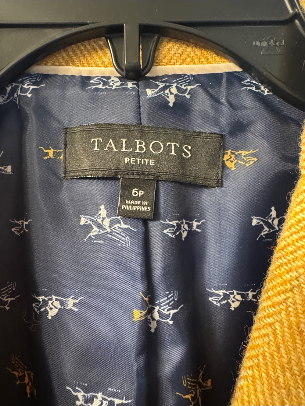 Talbots Mustard-Yellow Wool-Blend Tailored Blazer - Picture 2 of 6